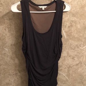 Cabi Mid-dress, charcoal gray, large, gathers